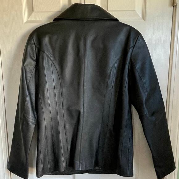 East 5th Genuine Leather Jacket Zip Up Lined Pockets Size Small Tailored Y2K - Picture 2 of 8